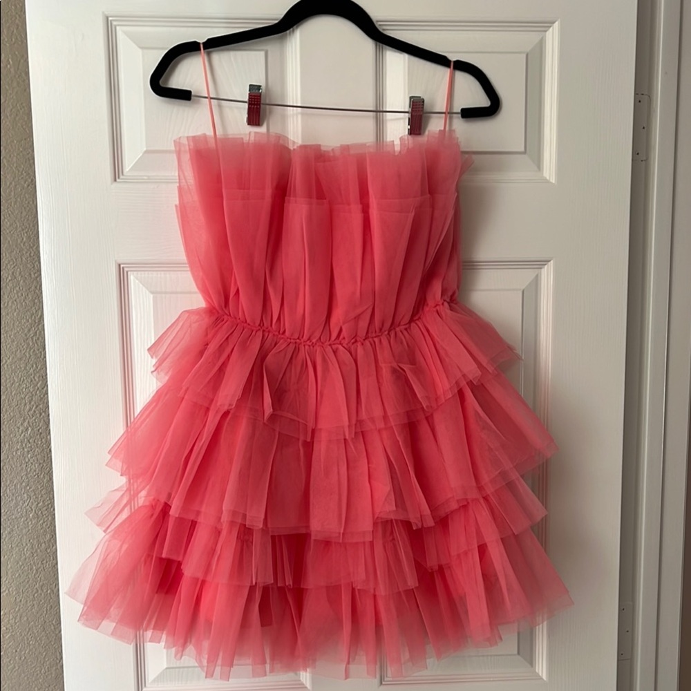 NWT Steve Madden Pink Tiered Tulle Party Dress